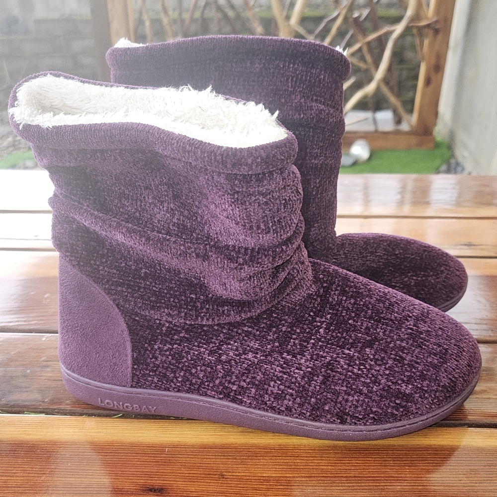 LongBay Women's Chenille Knit Bootie Slippers